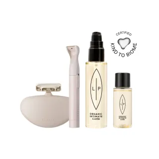 【LIP Intimate Care 瑞典私密護理】唇淨VIO除毛保養組(溫和除毛 私密滋潤呵護 貝印除毛刀 VIO)