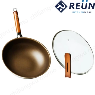 【REUN】REUN瑞恩無塗層鈦匠鍋30cm(無塗層 不沾 無毒 鍋內鈦金屬 鍋底不鏽鋼)