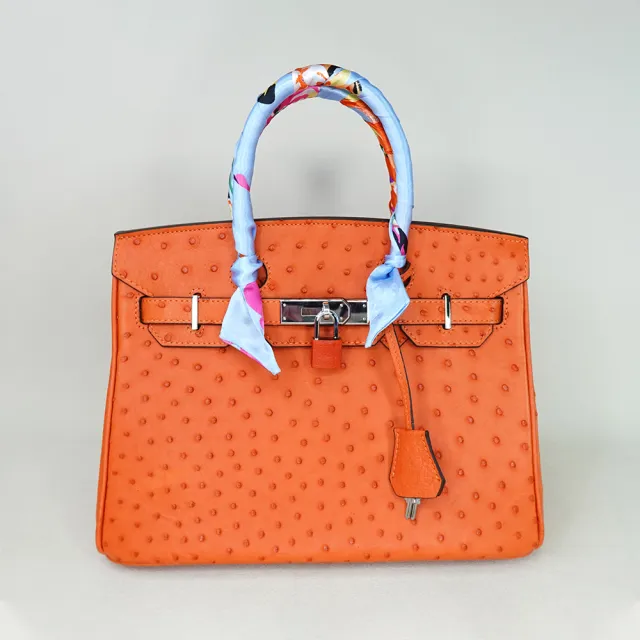 【M2nd】歐美名媛經典柏金鴕鳥皮包(T9128A)