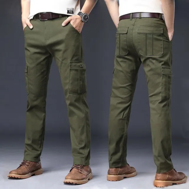 【J.Malo】彈力耐磨棉工作褲 多口袋工作褲工裝褲(男生工裝褲 工作褲 多口袋長褲 彈力男褲)