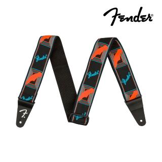 【Fender】Neon Monogrammed Strap 吉他背帶 藍橘(原廠公司貨 商品保固有保障)