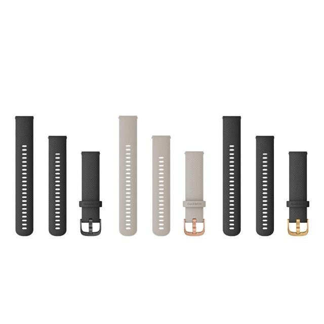  Garmin QUICK RELEASE 20mm 快速釋放錶帶，專為 Garmin 智慧手錶設計的多色組合配件。輕鬆更換，提升個人風格，材質舒適耐用。品牌 GARMIN 原廠配件，適合日常使用。保固僅限新品瑕疵，規格以實際出貨為準。如有疑問，請參考注意事項。 