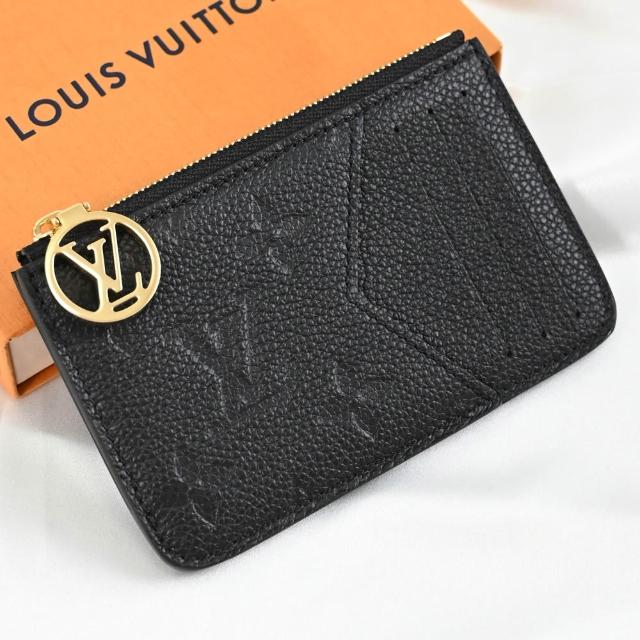 LV LOUIS VUITTON路易威登 M81883 Romy 經典 Monogram 壓花小牛皮 3 卡拉鍊零錢包