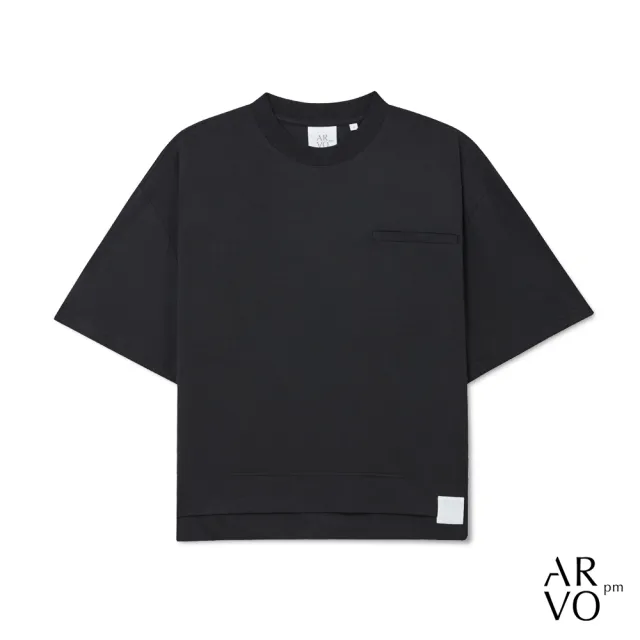 【ARVOpm】男女同款 黑色短版短袖T 00212502109(雙11限定)