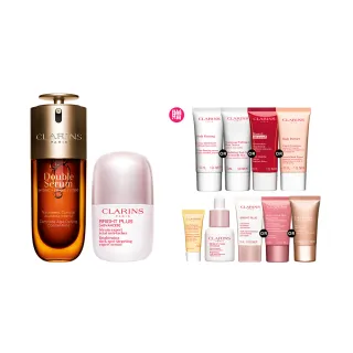 【CLARINS 克蘭詩】黃金雙萃精華50ml+氧氣光感精華30ml(黃金注氧發光組 抗老 美白)
