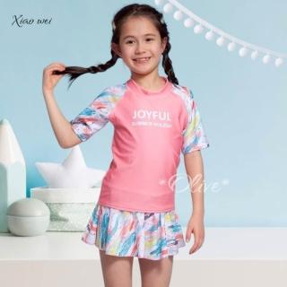 【小薇的店】泳之美品牌流行女童兩件式短袖泳裝(NO.678398-3L/4L)