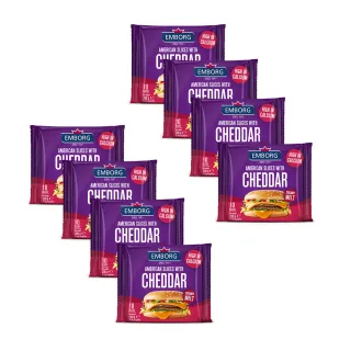 【EMBORG安博格】奧地利 美式切達起司片 200g x8入(堅果香 起司片 乳製品)