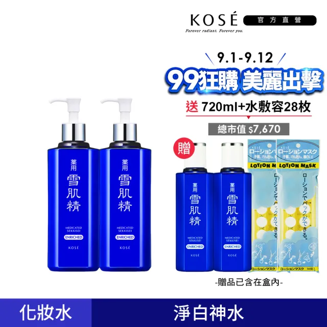 【KOSE 高絲】浪浪公益限定 雪肌精豪華套組(500mLx2贈360mLx2+水敷容28枚)