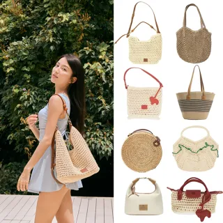 【SeasonsBikini】情人節禮物 百搭潮流度假編織包/草編包/斜背包/手提包(韓國風格 多款選)