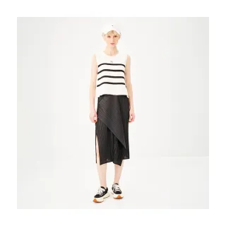 【Le Polka】不對稱開叉壓褶裙-女