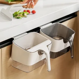 【LZQ】贈刮板 壁掛式廚房垃圾桶 廚餘垃圾桶 壁掛垃圾桶 懸掛式垃圾桶 浴室垃圾桶