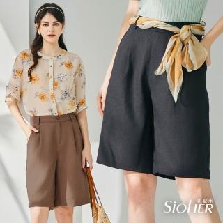 【SiOHER 熹歐禾】現貨 萊賽爾沁涼亞麻五分褲兩件組(女裝/短褲/褲子/五分褲)
