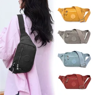 【吉豐洋行】休閒運動風格防潑水尼龍斜側背包/胸包/腰包(防水包 簡約多隔層)