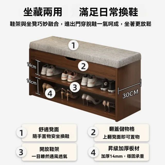【匠俱】進門鞋櫃 坐凳一體 翻蓋帶靴位80*30*51cm(鞋櫃 三層鞋架 翻蓋換鞋凳 置物架 收納換鞋椅)
