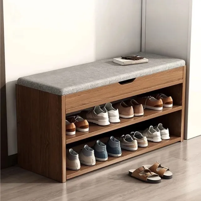 【匠俱】進門鞋櫃 坐凳一體 翻蓋帶靴位80*30*51cm(鞋櫃 三層鞋架 翻蓋換鞋凳 置物架 收納換鞋椅)