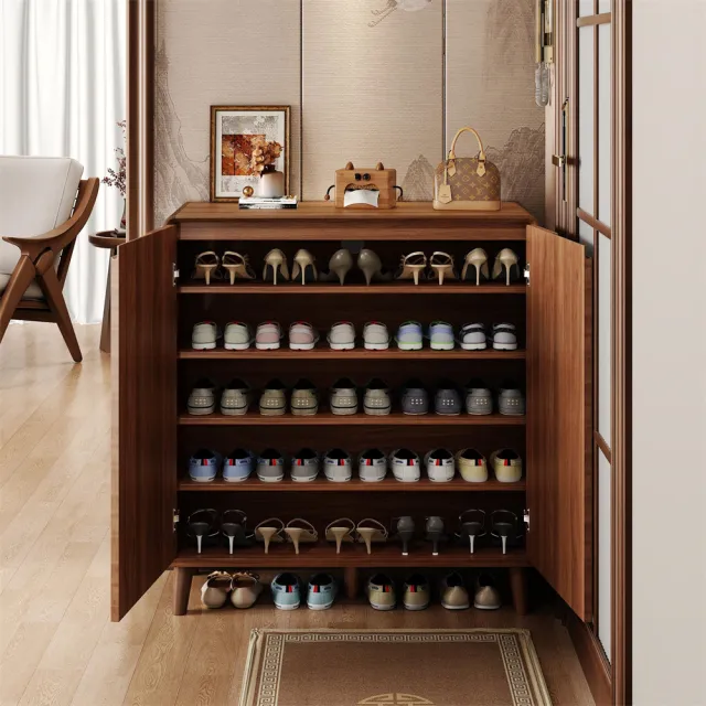 【新川】新中式鞋櫃 家用鞋櫃 玄關櫃一體大容量 收納玄關台(多功能鞋櫃 一體大容量鞋櫃)