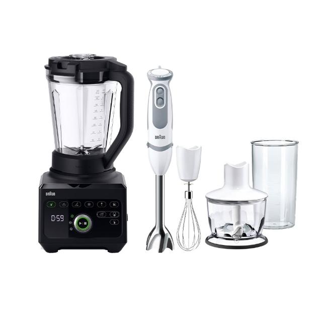 【BRAUN 百靈】PowerBlend 9多動向智能調理機 JB9+手持式食物攪拌棒 MQ5035(獨家組合)