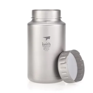 【Keith】純鈦寬口運動水壺鈦保鮮罐 1200ML(悠遊戶外)