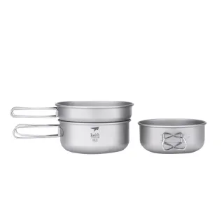 【Keith】純鈦環保餐具套鍋組附收納袋(Ti6053)