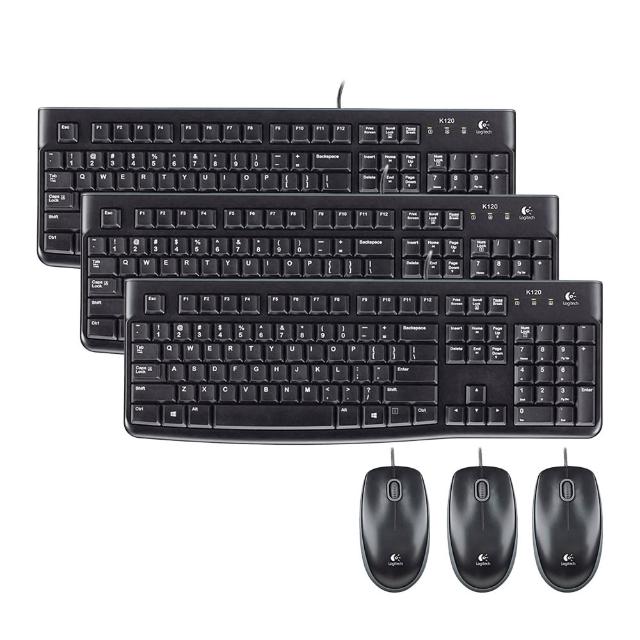 Logitech 羅技 MK120 有線鍵鼠組(三入組)