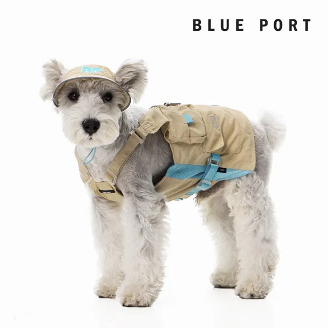 【BLUE PORT】防曬工裝背心(防曬透氣 防潑水 穿脫方便 寵物衣服 狗狗衣服 貓咪衣服 寵物戶外 露營)