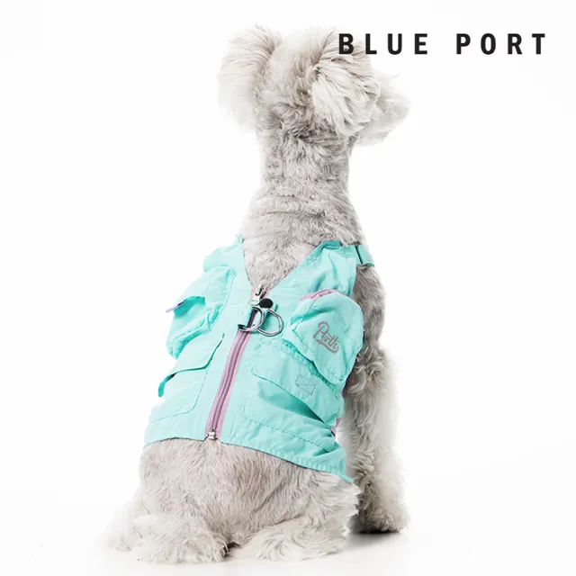 【BLUE PORT】防曬工裝背心(防曬透氣 防潑水 穿脫方便 寵物衣服 狗狗衣服 貓咪衣服 寵物戶外 露營)