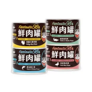 【汪喵星球】貓用FANTASTIC 98%鮮肉無膠主食罐165g-12入(貓主食罐 全齡貓)