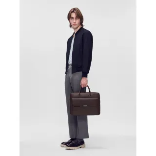 【PEDRO】織紋皮革公事包/斜背包-黑色/海軍藍/深咖啡(小CK集團品牌 官方直營)