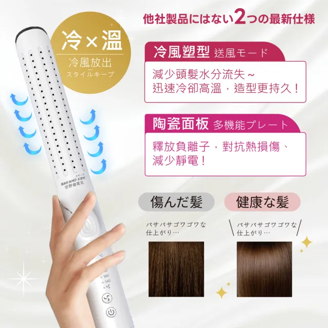 【SAKANO KEN】2025冷風直捲兩用離子夾24MM(離子夾/直捲兩用離子夾/冷風塑形/直捲兩用/捲髮器)