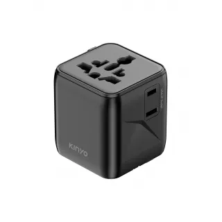 【KINYO】USB雙孔 迷你雙插座萬國轉接頭(/MPP-3500B)