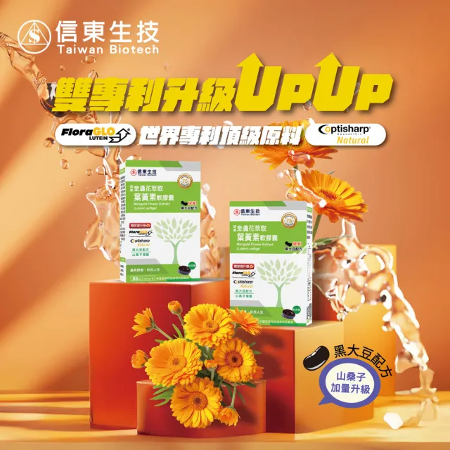 【信東生技】Flora-GLO金盞花萃取葉黃素軟膠囊單盒(黑大豆配方 60錠/盒)