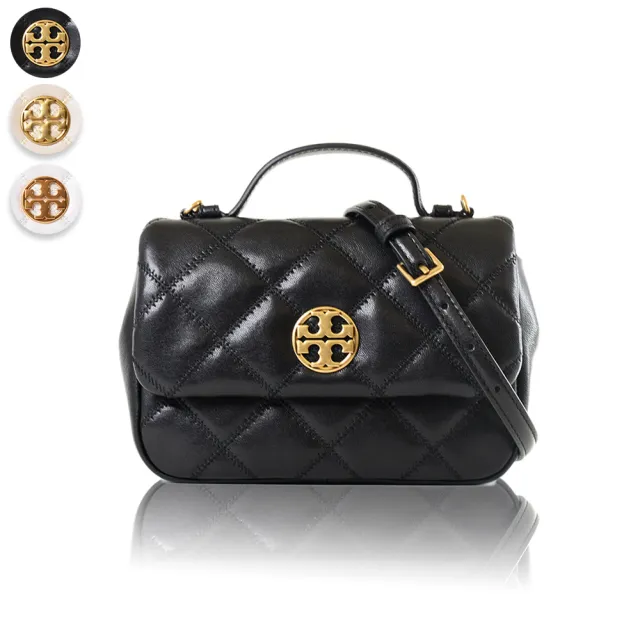 【TORY BURCH】WILLA 金色LOGO菱格紋手提/斜背二用包-迷你(新款任選)（其他規格）