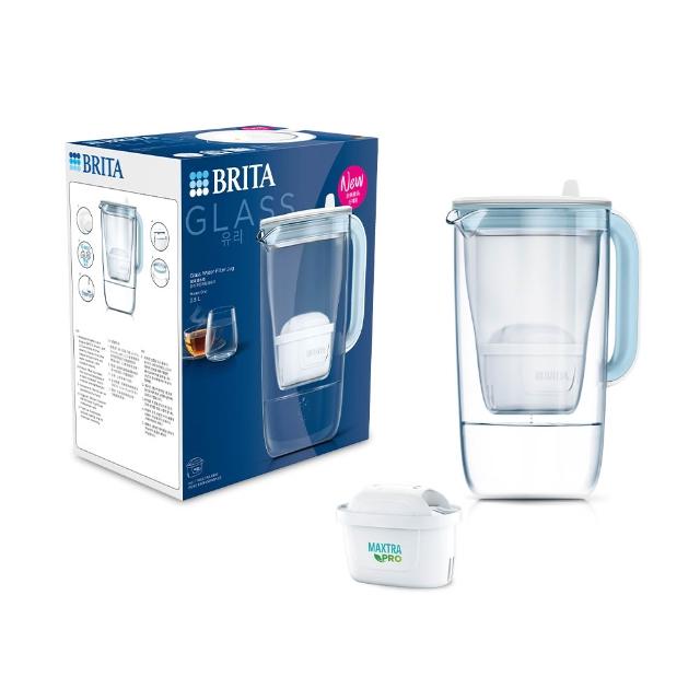【BRITA】官方直營 玻璃濾水壺+MXPRO濾芯1入(共1壺1芯)