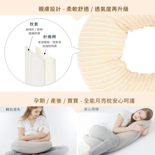 【Gennies 奇妮】月亮枕套 專用套-不含枕芯(原棉)