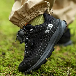 【The North Face】北面兒童黑色DryVent防水透氣登山鞋｜5LXGKX7(健行鞋)