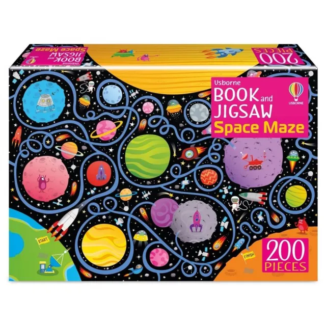 Space Maze （200片拼圖+1本迷宮書）（Usborne Book & Jigsaw）