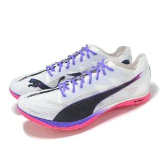 【PUMA】田徑釘鞋 Mid Distance Nitro Elite 3 男鞋 白 紫 可拆式鞋釘 中距離跑(312637-01)