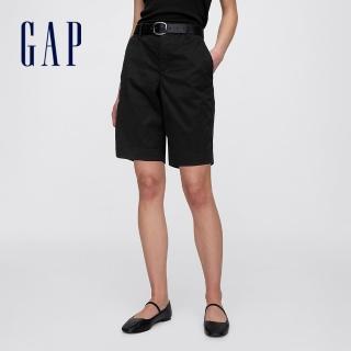 【GAP】女裝 卡其短褲-黑色(862418)