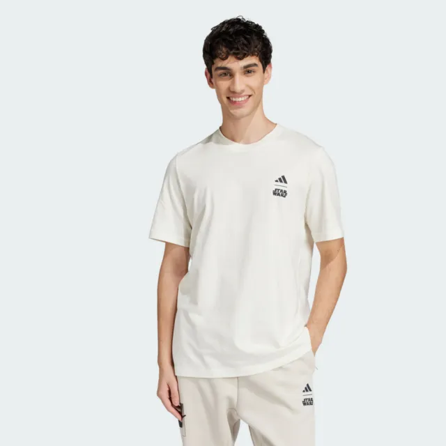 【adidas 愛迪達】M Sw Tm T 男 T恤 運動上衣 休閒短袖 星際大戰 聯名款 白 亞版(JI5715)
