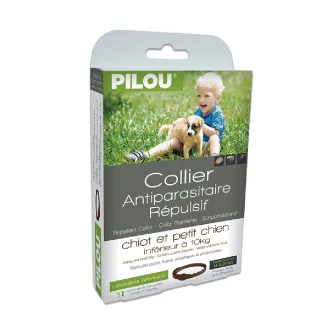 【Pilou 法國皮樂】非藥用防蚤蝨蚊項圈 幼小型犬用35cm(防蚤蝨 防蚊子 寵物防跳蚤蚊子 派卡瑞丁)
