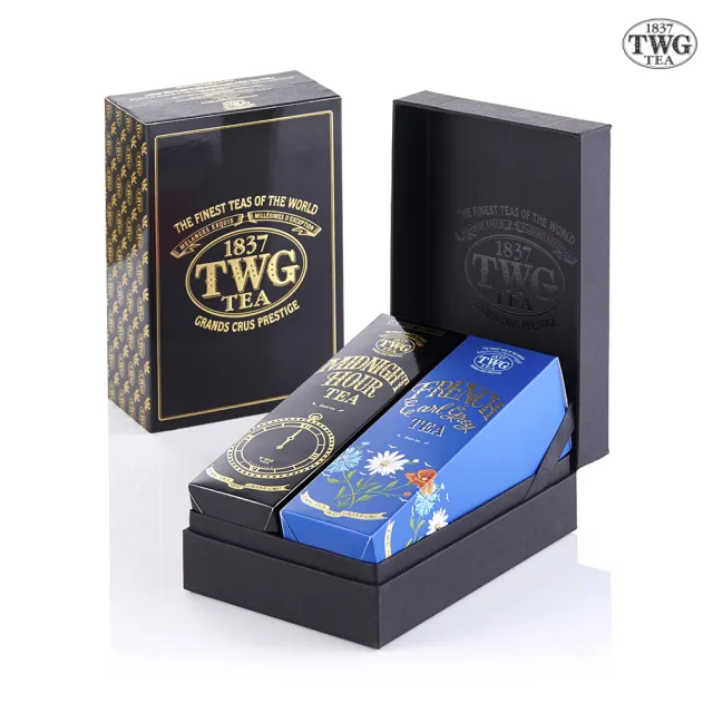 【TWG Tea】時尚茶罐雙入禮盒組 午夜時光之茶100g+法式伯爵茶100g(紅茶)