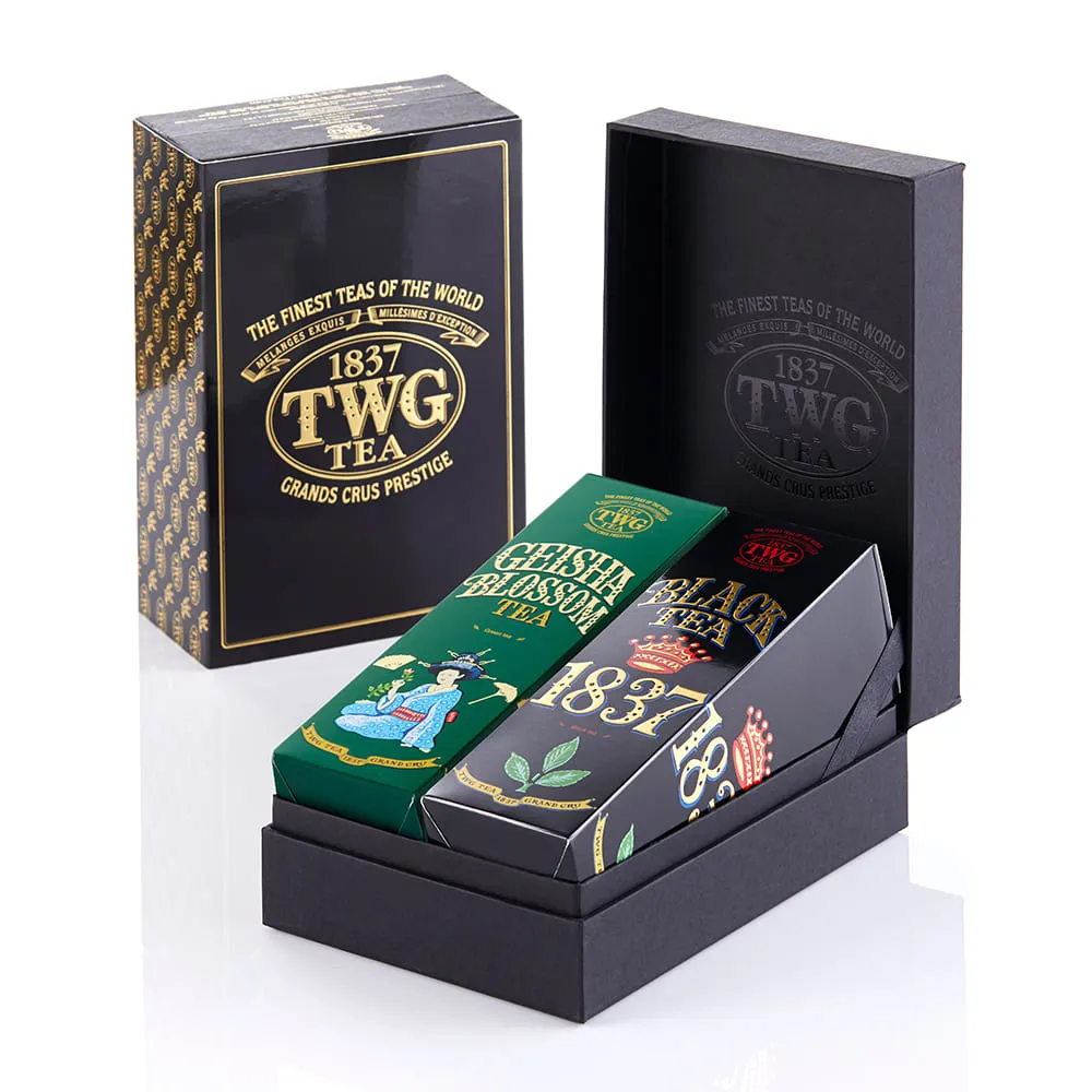 【TWG Tea】時尚茶罐雙入禮盒組 1837紅茶100g+蝴蝶夫人之茶100g(紅茶+綠茶)