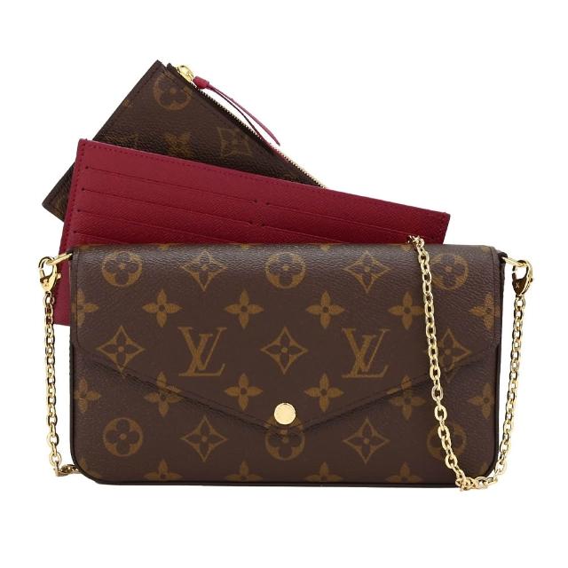 【Louis Vuitton 路易威登】經典老花Felicie Pochette 經典老花鍊帶斜背包(M81896)
