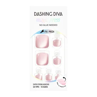 【DASHING DIVA】MAGICPRESS 足部時尚潮流美甲片_柔粉薄暮(草莓 貓眼 玻璃珠)