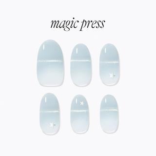 即期品【DASHING DIVA】MAGICPRESS 時尚潮流美甲片 雲影微光(冰川 星空 海莉 美甲 灰藍)