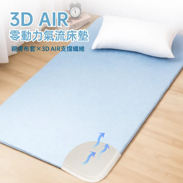 【R.Q.POLO】3D AIR 零動力氣流床墊-雙人標準5尺(可水洗空氣床墊/涼墊薄墊)
