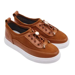 【A.S.O 阿瘦集團】BESO LITE WALK系列-質感復古彈力絨拼接牛皮休閒鞋(女鞋_茶色)