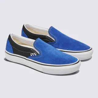 【VANS 官方旗艦】Skate Slip-On 藍色/黑色專業滑板鞋