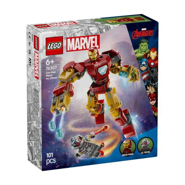 【LEGO 樂高】漫威超級英雄系列 76307 鋼鐵人機甲大戰奧創(Iron Man 漫威電影 兒童玩具 積木 禮物)
