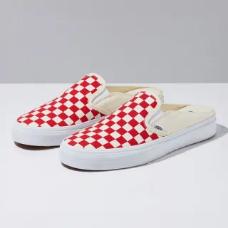 【VANS】官方旗艦 UA Classic Slip-On Mule 紅色棋盤格懶人拖鞋